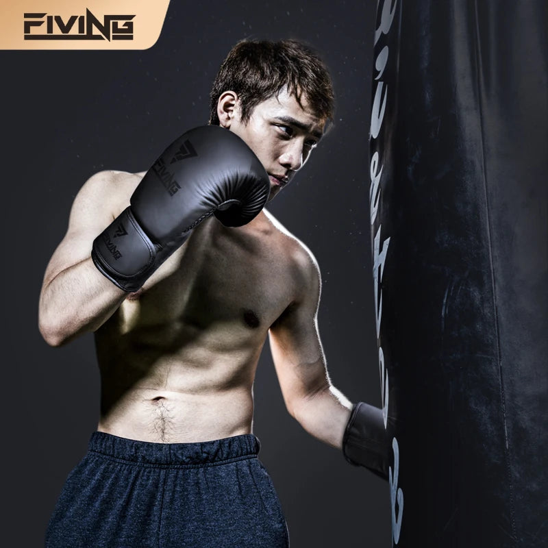 FIVING New Pro Boxing Gloves For Women Men Sanda Training Sandbags Muay Thai Combat Fight Adults Kickboxing Gloves