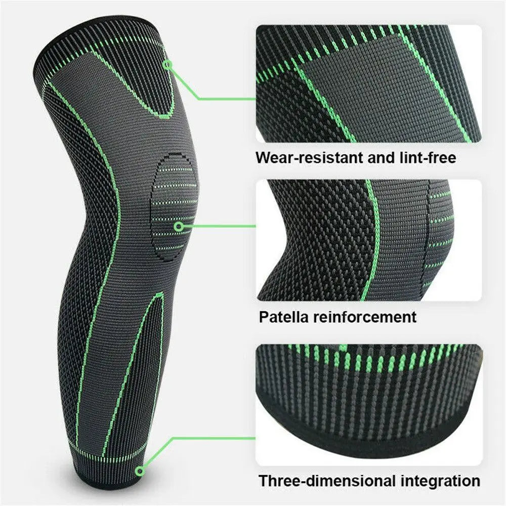 Knee Support Brace Compression Long Full Legs Sleeve Arthritis Relief Running Gym Sport Knee Pad Leg Protectors Gym Fitness Tool