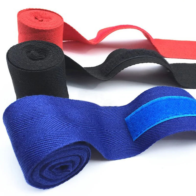 Cotton Boxing Bandage Wrist Wraps Adjustable Muay Thai Taekwondo Hand Boxing Handwraps Combat Training Handguard Elastic Bandage