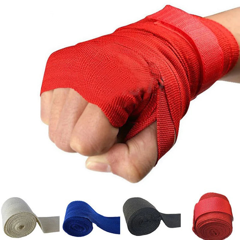 Cotton Boxing Bandage Wrist Wraps Adjustable Muay Thai Taekwondo Hand Boxing Handwraps Combat Training Handguard Elastic Bandage